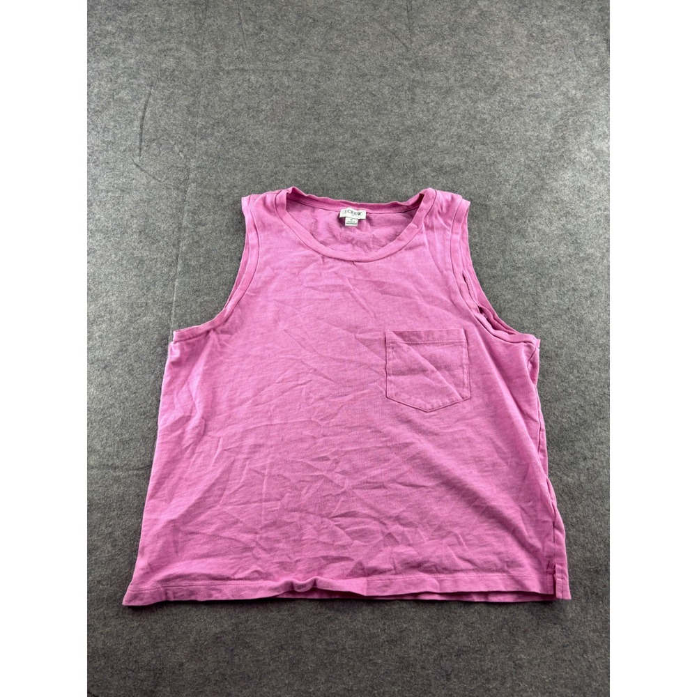 J.‎ Crew Re-Imagined Pink Cotton Slub Pocket Tank Top Sleeveless Crew Neck Small